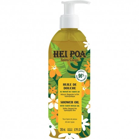 Hei Poa - Soins Corps - Huile de Douche Au Monoi de Tahiti - 250mL