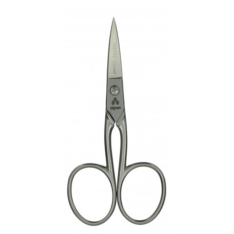 Alpen - Forbici per unghie, lama curva, filo microdentato, poll. 3½