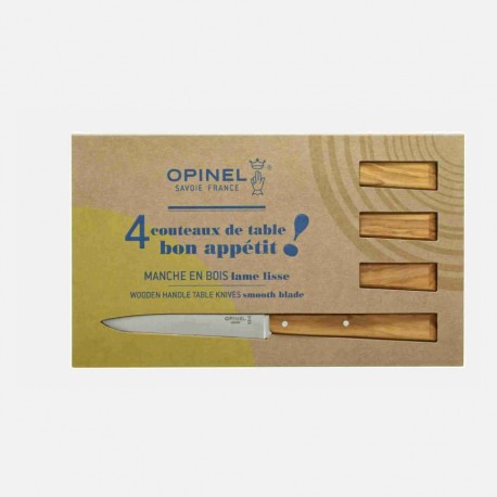 OPINEL - Cofanetto di 4 Coltelli Da Tavola N°125 "Bon Appétit Sud" Lama INOX