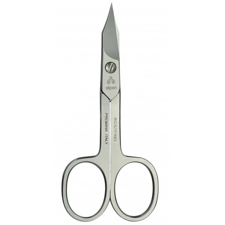 Alpen - Forbici per unghie incarnite e piedi, lama curva, filo microdentato, poll. 4″