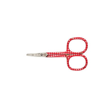 Alpen - Forbici per unghie baby, lama curva, poll.  3½" manico colorato rosso
