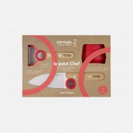 OPINEL - Set Completo "Le Petit Chef" Rosso - Coltello Da Bambini + Proteggi Dita + Spelucchino " Lama INOX