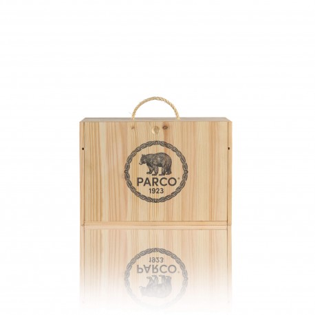 PARCO 1923 - Cofanetto In Pino Massello Per 2 o 3 Prodotti da 500 ml