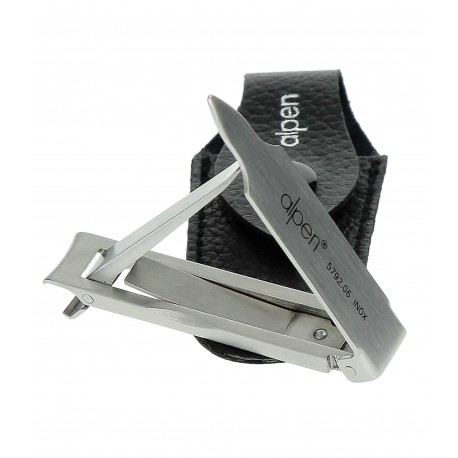Alpen - Taglia unghie cm. 6 piatto con custodia in pelle